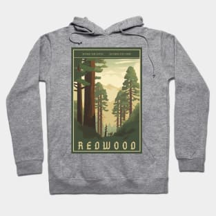 Redwood National Park Vintage Travel Poster Hoodie